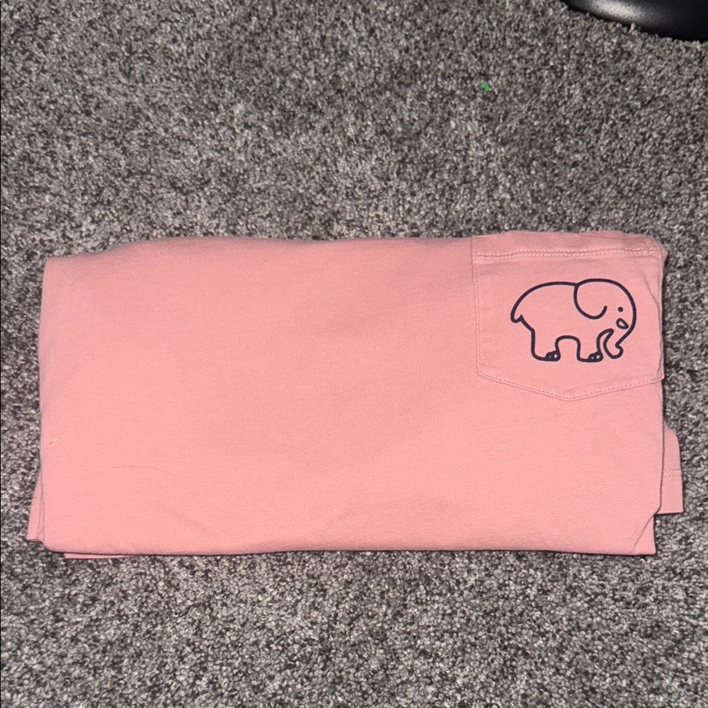 Ivory Ella Pink Long Sleeve Tee with Elephant Pocket